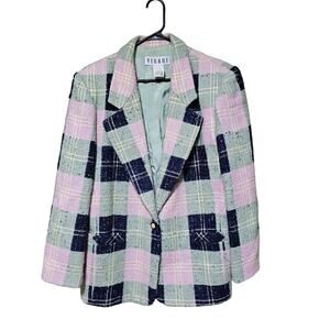 Vintage Virani Blazer Women's Size 12 Wool/Mohair Pockets Preppy Retro Academia